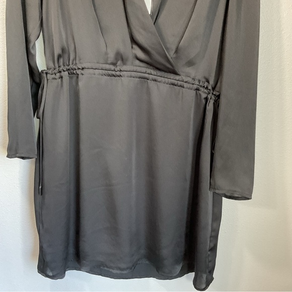 BCBGMAXAZRIA Satin Mini Surplice Dress black new with tags size Medium D16 - Picture 4 of 14